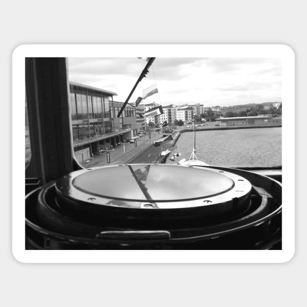 From the bridge, Royal Yacht Britannia, Edinburgh Sticker by robsteadman